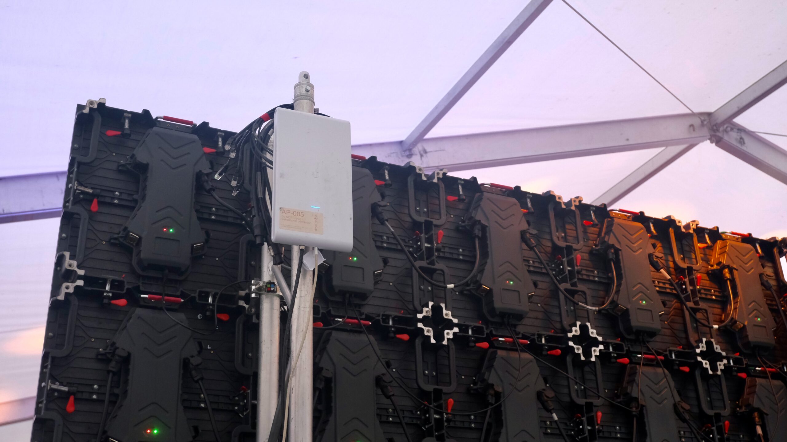 Access point mounted on a video wall